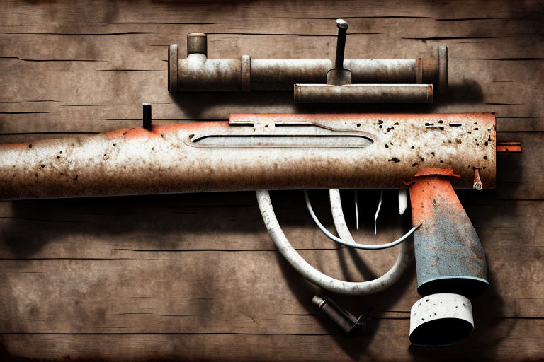 A pump shotgun