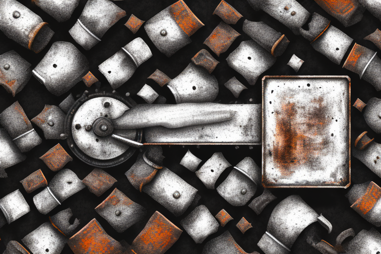 A pile of charcoal next to a rusted metal object