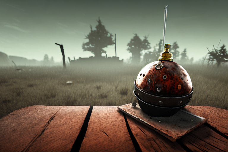 A 40mm he grenade from the game rust