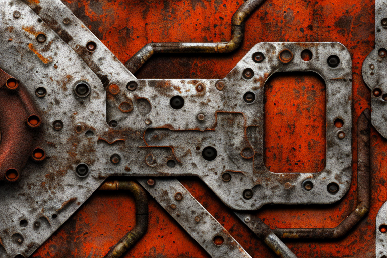 A rusted metal object