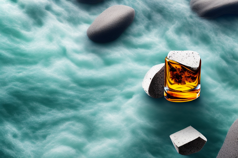A piece of ambergris on a rocky beach